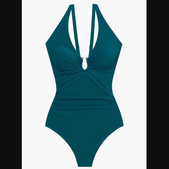 NWT Miraclesuit Miraclesuit Bling One Piece in Nova Green Size 10 - Picture 1 of 7